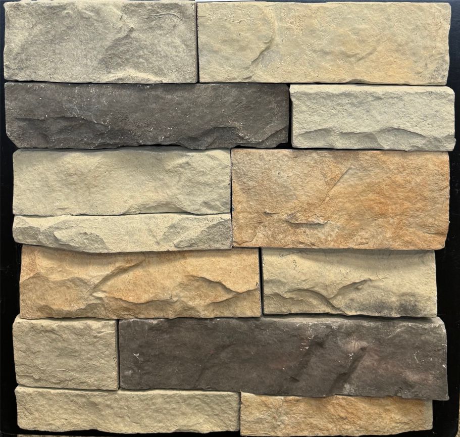 Ledge – Calamar sample board. A mix of cream, buff, gold and brown ledge pieces.