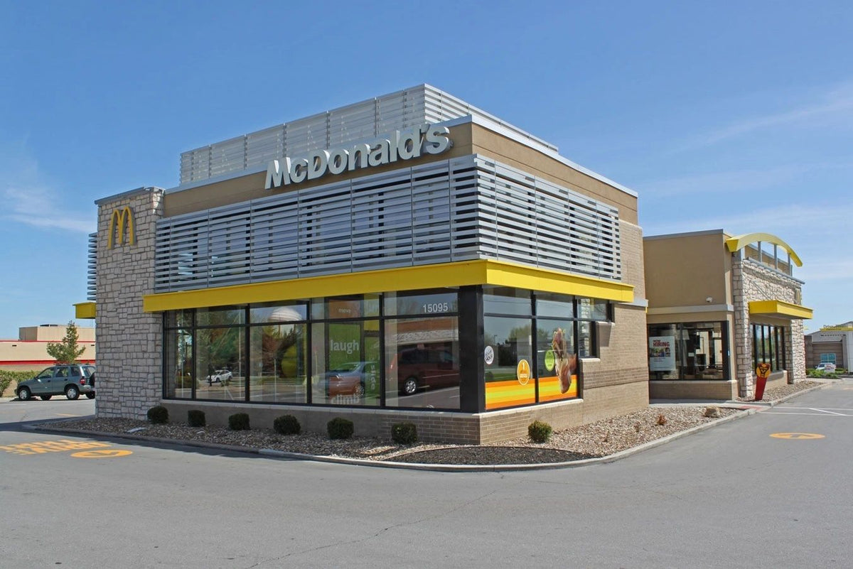 Fast food restaurant with a stone veneer base, Kansas City area