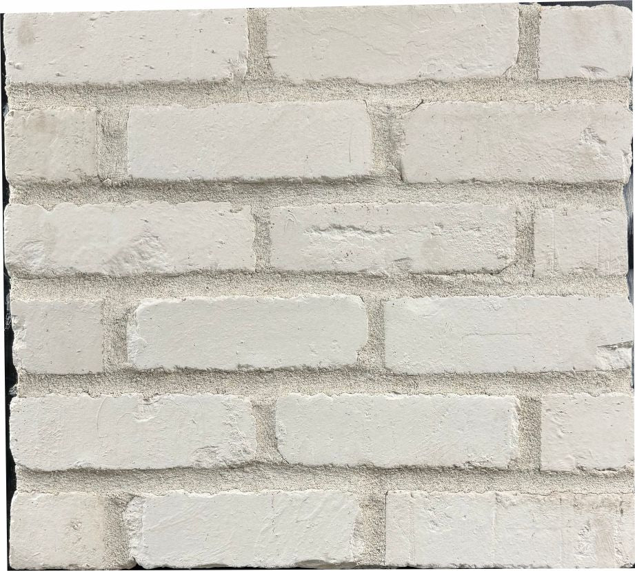 Brick – Snow sample board. Clean white brick with a subtly textured face and a matching light mortar.